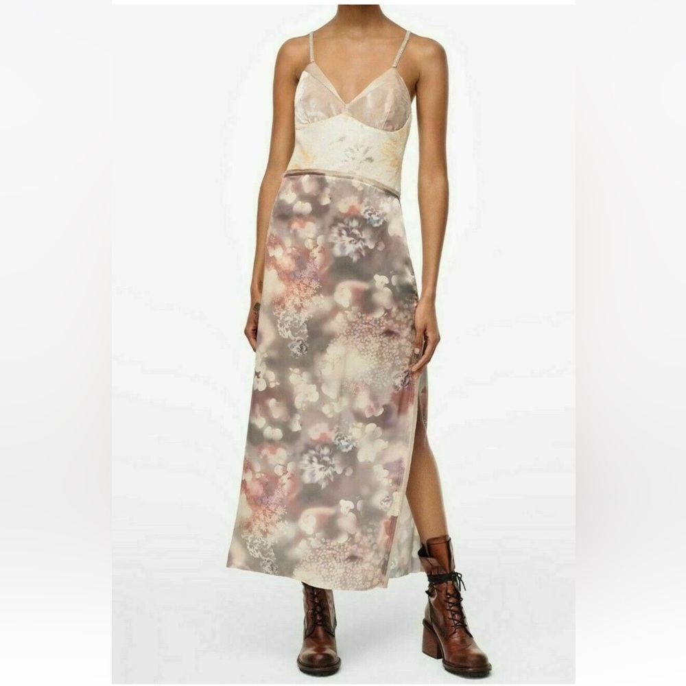 ZARA Collection LIMITED EDITION FLORAL MAXI DRESS VELVET S 0264/209